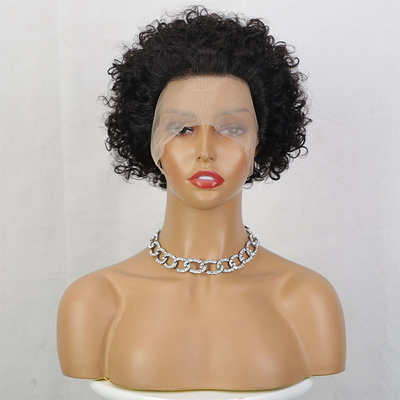 100% Cabello humano Pelicula de corte rizado peluca ligera y perfecta para cualquier ocasión