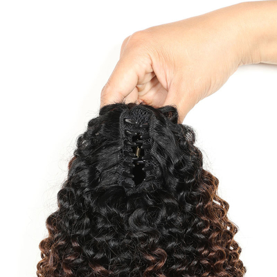 100% Cabello humano superior BSM Afro Curly Ponytail Bundles de pelo de 18 a 20 pulgadas Ombre T1B/4/27