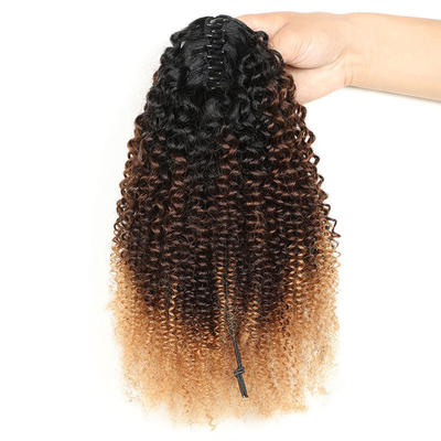 100% Cabello humano superior BSM Afro Curly Ponytail Bundles de pelo de 18 a 20 pulgadas Ombre T1B/4/27