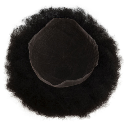 Texto de toupee 24mm Afro Kinky Curly Swiss Lace Hombres Unidades de cabello Natural de cabello humano Peruca
