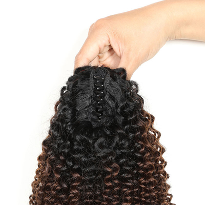 100% Cabello humano superior BSM Afro Curly Ponytail Bundles de pelo de 18 a 20 pulgadas Ombre T1B/4/27