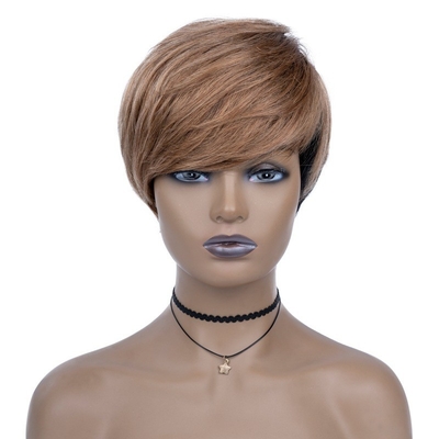 Último diseño 100% pelo humano peluca de peluche cortada cortada Peruca perfecta para los mercados del país