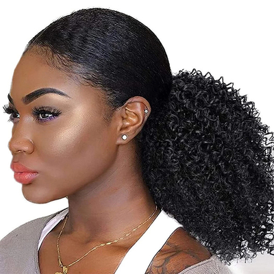 Extensiones de cabello humano de cola de caballo para mujeres afroamericanas