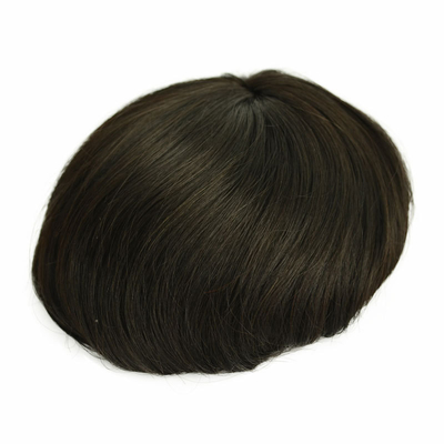 Mono Top Men Toupee 100% Cabello Humano de Calidad Remy Línea de Cabello Natural Cabello Remy Indio
