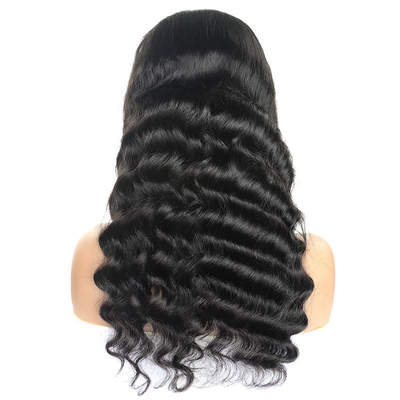 Todos los colores naturales sueltos profundos de onda suizo encaje frontal de pelo humano brasileño pelucas para mujeres negras