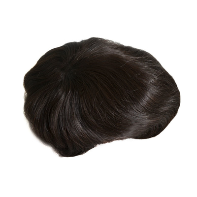 Lazo natural de PU para hombres Toupee para el 100% de cabello humano hombre tejido de pelucas piezas de pelo Unidad de parche sistema