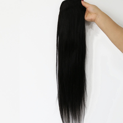100% cabello humano virgen sedoso recto cuerda de tracción cola de caballo el pelo más largo proporción 60%