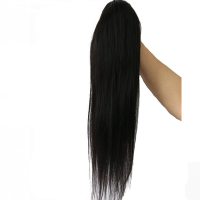 100% cabello humano virgen sedoso recto cuerda de tracción cola de caballo el pelo más largo proporción 60%