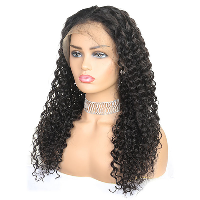 Perucas Frontales de encaje Cabello humano rizado rizado Negro natural encaje Frontal 13*4/4*4/T-lace