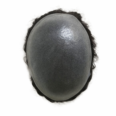 Piezas de cabello para hombres Indian Remy Toupee de cabello humano con 100% de piel virgen alineada
