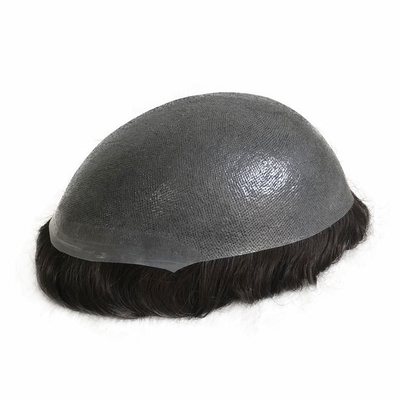 Piezas de cabello para hombres Indian Remy Toupee de cabello humano con 100% de piel virgen alineada