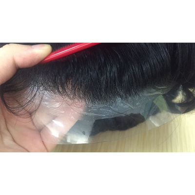 Piezas de cabello para hombres Indian Remy Toupee de cabello humano con 100% de piel virgen alineada