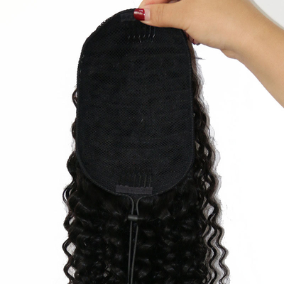 Body Wave Wrap personalizado pieza de pelo negro con ventaja libre de desprendimiento y enredos