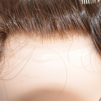 Técnica de lazos a mano con el cabello humano Topper de encaje suizo Base de encaje invisible