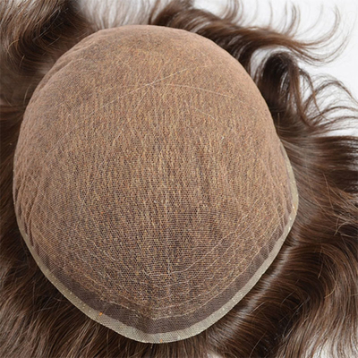 Técnica de lazos a mano con el cabello humano Topper de encaje suizo Base de encaje invisible