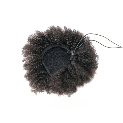 Kinky Curly Braziler de cuerda de tiro extensiones de cabello de cola de caballo con cuerda elástica envuelto alrededor