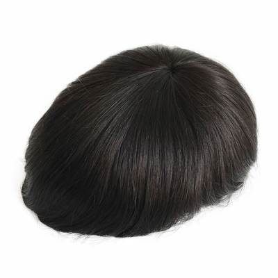 6 pulgadas de Hollywood fino y duradero Mono Base Toupee masculino con PU transparente en todo