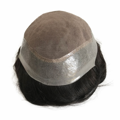 6 pulgadas de Hollywood fino y duradero Mono Base Toupee masculino con PU transparente en todo
