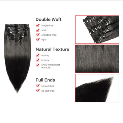 Clip de cabello recto de cútica completa para mujeres negras