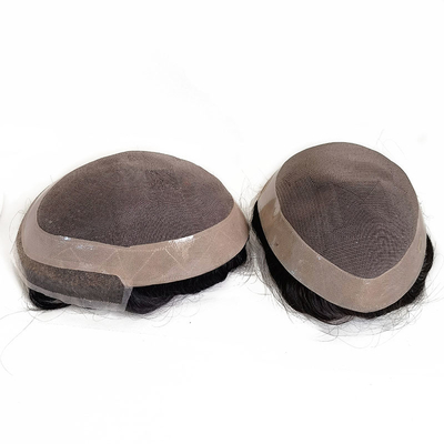 Densidad de toupee 100% 100% reemplazo de cabello humano con NPU y encaje alrededor