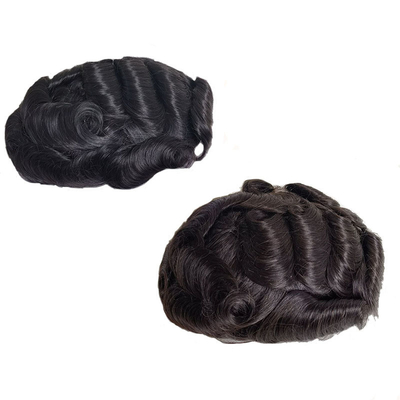 Densidad de toupee 100% 100% reemplazo de cabello humano con NPU y encaje alrededor