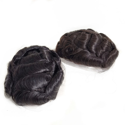 Densidad de toupee 100% 100% reemplazo de cabello humano con NPU y encaje alrededor