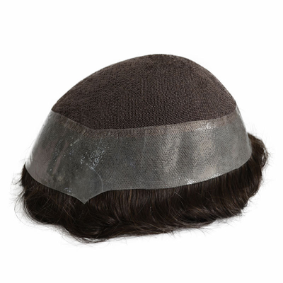 Densidad de toupee 100% 100% reemplazo de cabello humano con NPU y encaje alrededor