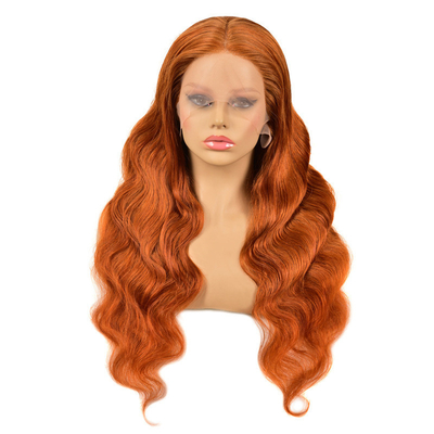 Cabello Remy Top Grade Brasileño 13*4 Peluca de resaltado con color jengibre HD encaje frontal