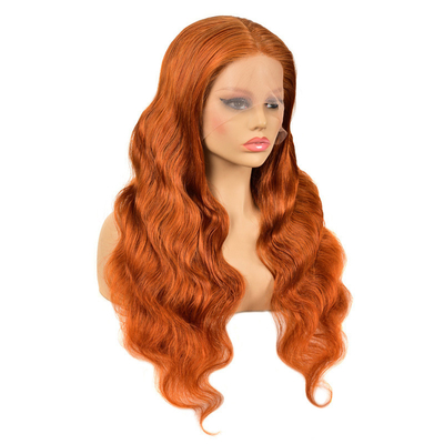 Cabello Remy Top Grade Brasileño 13*4 Peluca de resaltado con color jengibre HD encaje frontal