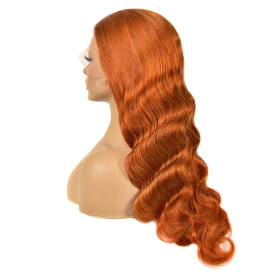 Cabello Remy Top Grade Brasileño 13*4 Peluca de resaltado con color jengibre HD encaje frontal