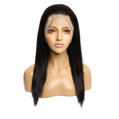 Marrón claro 150% 180% Densidad ósea recta brasileña 360 encaje frontal Remy HD encaje peluca con cabello de bebé