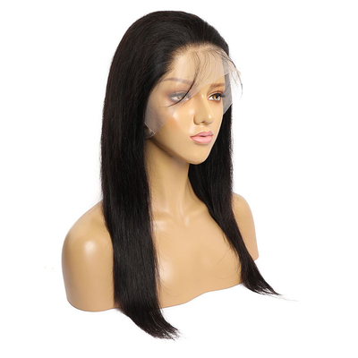Marrón claro 150% 180% Densidad ósea recta brasileña 360 encaje frontal Remy HD encaje peluca con cabello de bebé