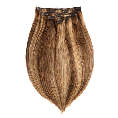 100% de extensiones de cabello humano cuticular completa doble dibujado real virgen en bruto natural Remy Invisible clip sin costura