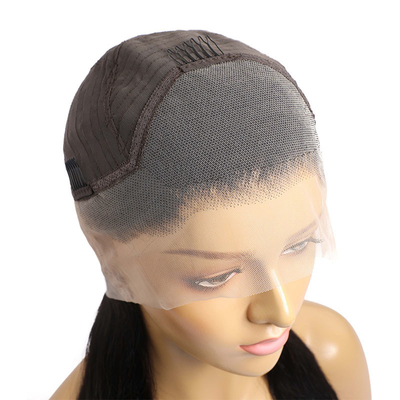 Marrón claro 150% 180% Densidad ósea recta brasileña 360 encaje frontal Remy HD encaje peluca con cabello de bebé