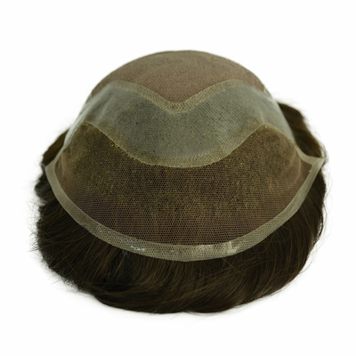 6 pulgadas de encaje base de reemplazo de cabello humano de alta densidad delantera malla sistema de cabello para hombres