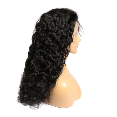 14-28 pulgadas Remy Cabello Ola de agua Frontal Pelucas de cabello humano con nudos blanqueados prepucked