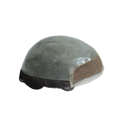 Pequeño/Gran/De tamaño medio Toupee masculino con malla MONO y encaje suizo hecho de cabello virgen