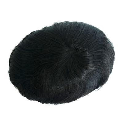 Densidad de toupee 120% Topper de cabello humano masculino sedoso recto OK estilo 64 Swiss Lace NPU Bases Sistema de reemplazo