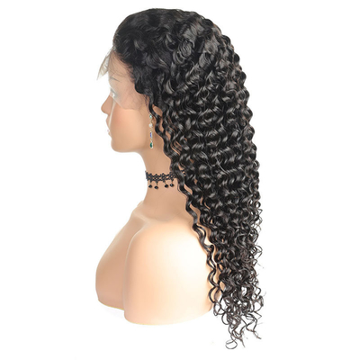 150% 180% Densidad rizada onda profunda peluca frontal con cabello virgen humano mujeres naturales