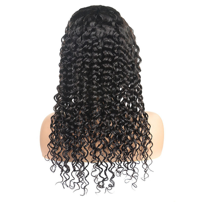 150% 180% Densidad rizada onda profunda peluca frontal con cabello virgen humano mujeres naturales