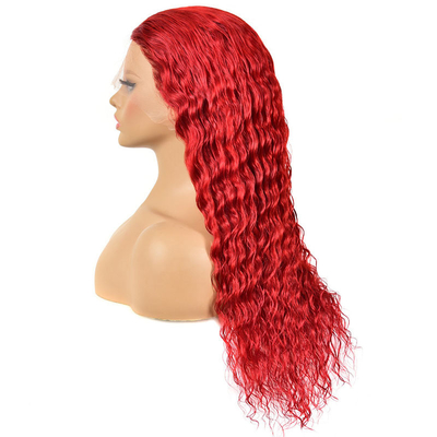 150% 180% Densidad rizada onda profunda peluca frontal con cabello virgen humano mujeres naturales