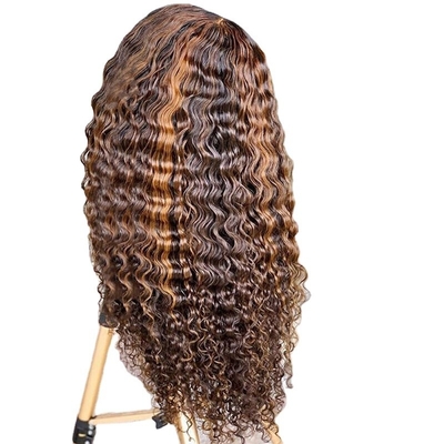 Cabello virgen brasileño onda profunda rizado HD encaje Frontal peluca larga con tipo de cabello humano