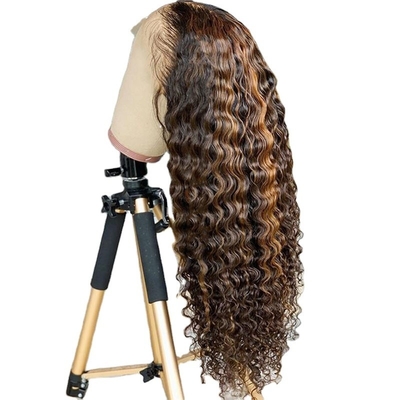 Cabello virgen brasileño onda profunda rizado HD encaje Frontal peluca larga con tipo de cabello humano