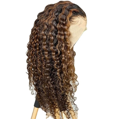 Cabello virgen brasileño onda profunda rizado HD encaje Frontal peluca larga con tipo de cabello humano
