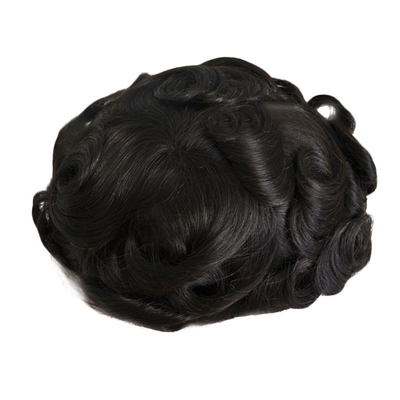 HD estilo y encaje suave para el hombre peluca de pelo de 6 pulgadas de largo afro rizado tejido toupe para hombres negros