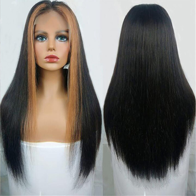 180% Densidad HD Transparente de encaje suizo Frontal Peruan Peruca recta para mujeres negras