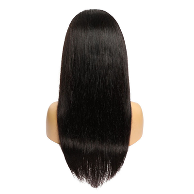 180% Densidad HD Transparente de encaje suizo Frontal Peruan Peruca recta para mujeres negras
