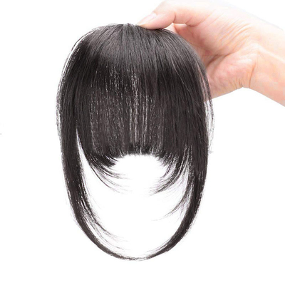Diseño de toupeo izquierdo Remy brasileño de pelo humano Bangs clip en extensión de cabello para mujeres negras