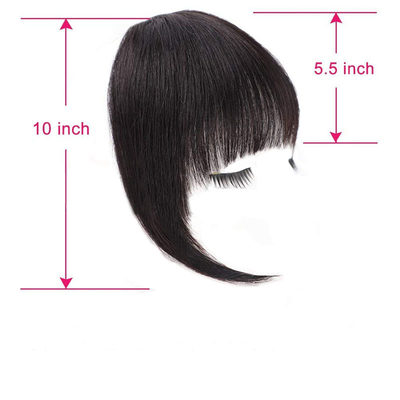 Diseño de toupeo izquierdo Remy brasileño de pelo humano Bangs clip en extensión de cabello para mujeres negras
