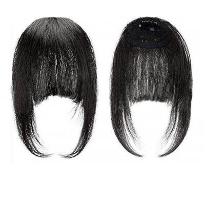 Diseño de toupeo izquierdo Remy brasileño de pelo humano Bangs clip en extensión de cabello para mujeres negras